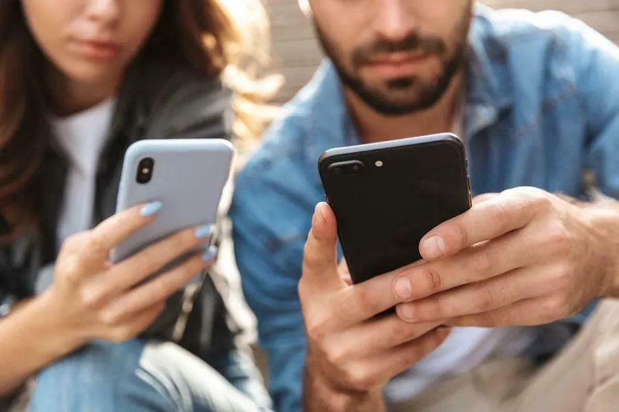Customer using a mobile app